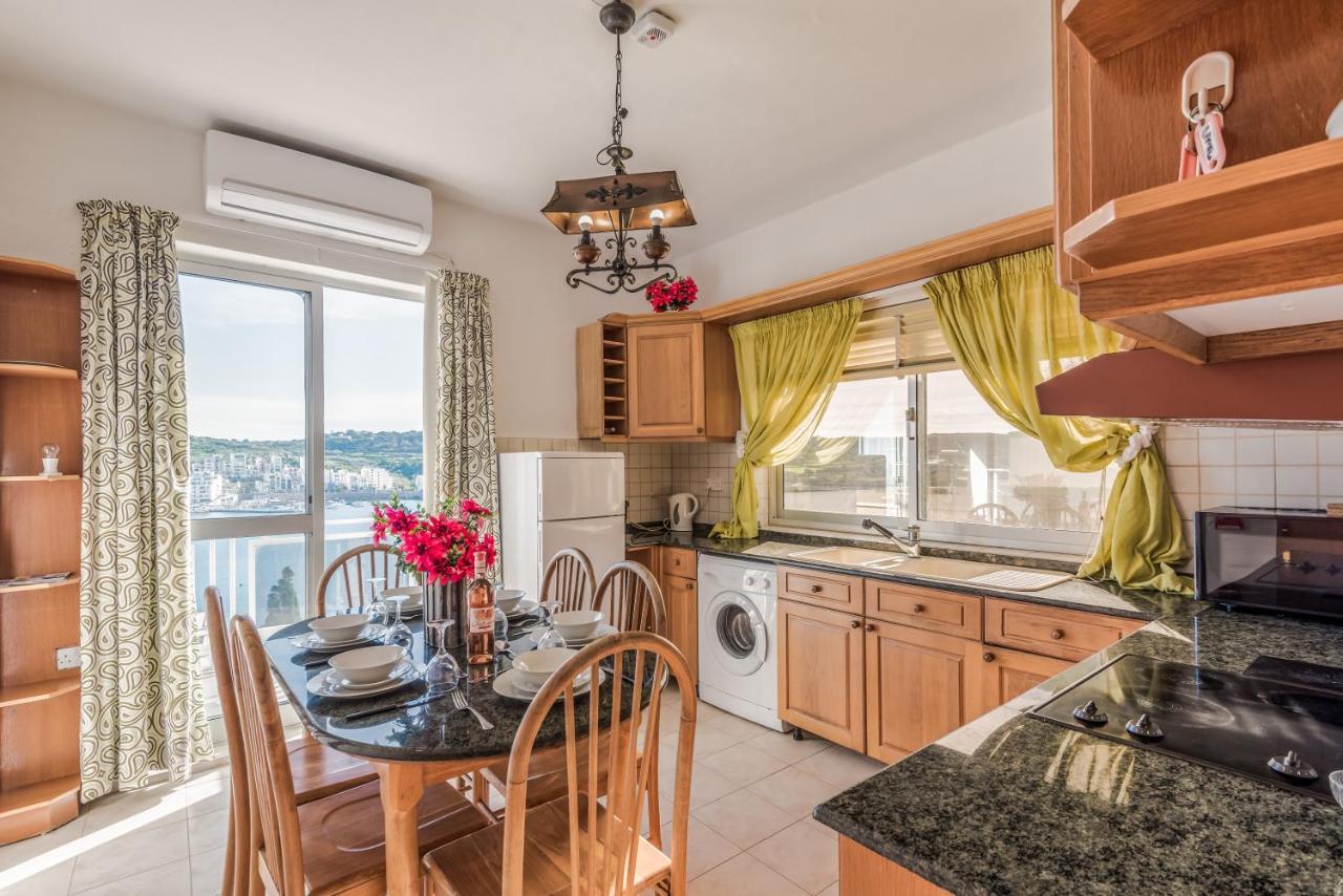 Bayview 2 Bedroom Seaview Apartment With Large Terrace With Panoramic Views - By Getawaysmalta خليج سانت بول المظهر الخارجي الصورة